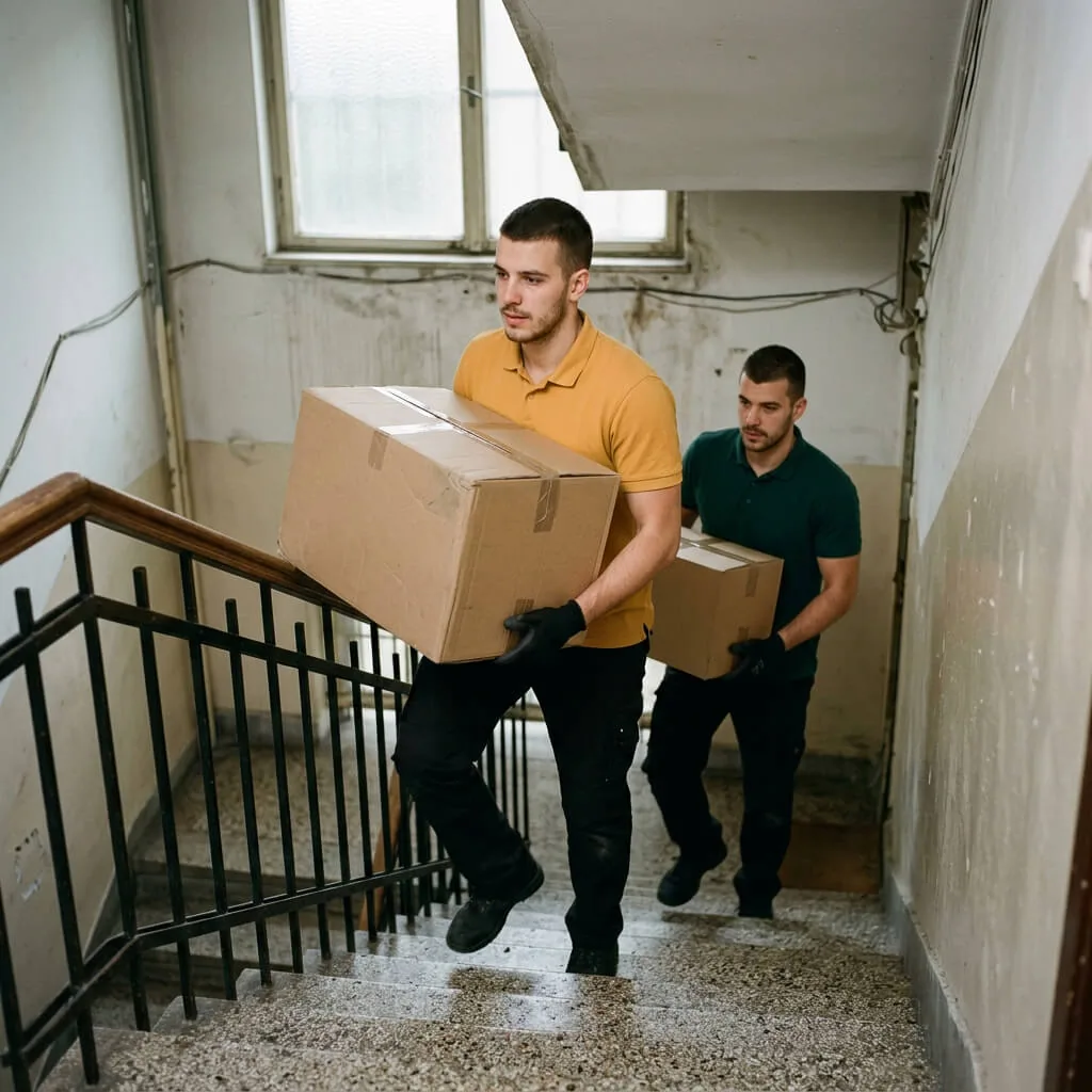 Nošenje kutija stepenicama bez lifta